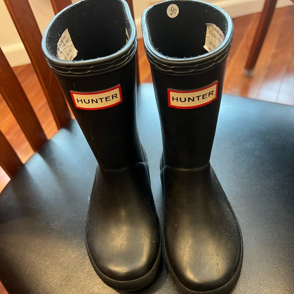 Kids Hunter First Classic Black Rainboots